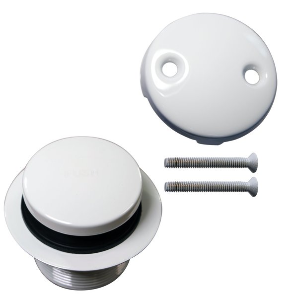 Westbrass Tip Toe Tub Trim Set W/ Two-Hole Overflow Faceplate in Powdercoated White D93-2-50